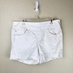 Sound Style Women's White Sleek Waist Pull On Platinum Stretch Shorts XL